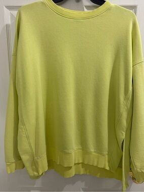 Lou & Grey Bright Lime Green Pullover Sweatshirt- size medium